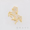 MULTI CZ PRANCING HORSE STALLION MUSTANG 3D TOP PUSHIN (THREADLESS) 316L SURGICAL STEEL LABRET SET